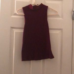 City streets XS Maroon turtleneck tank